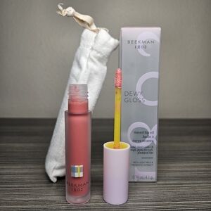 Beekman 1802 Pinky Petal Tinted Lip Oil Dewy Gloss New in Box with Carry bag